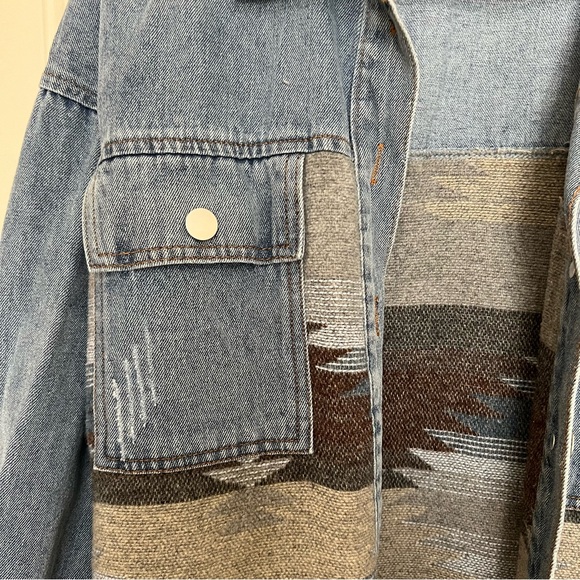 Denim and Patterned Jacket - Picture 5 of 8